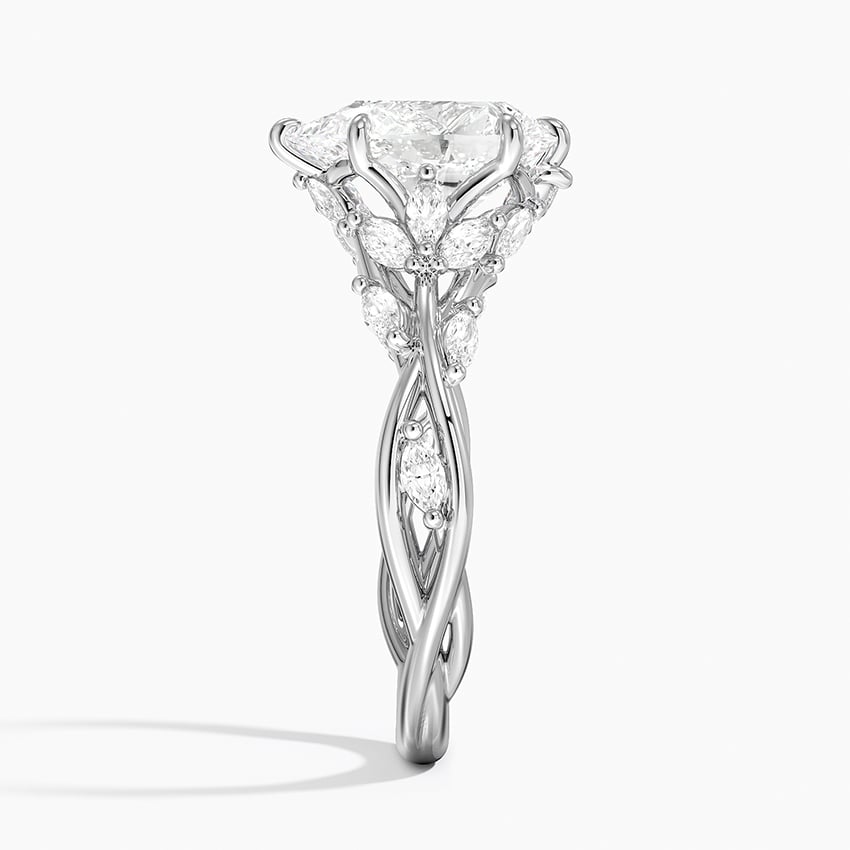Daisy Pear lab-grown diamond ring, side2, 2 ct
