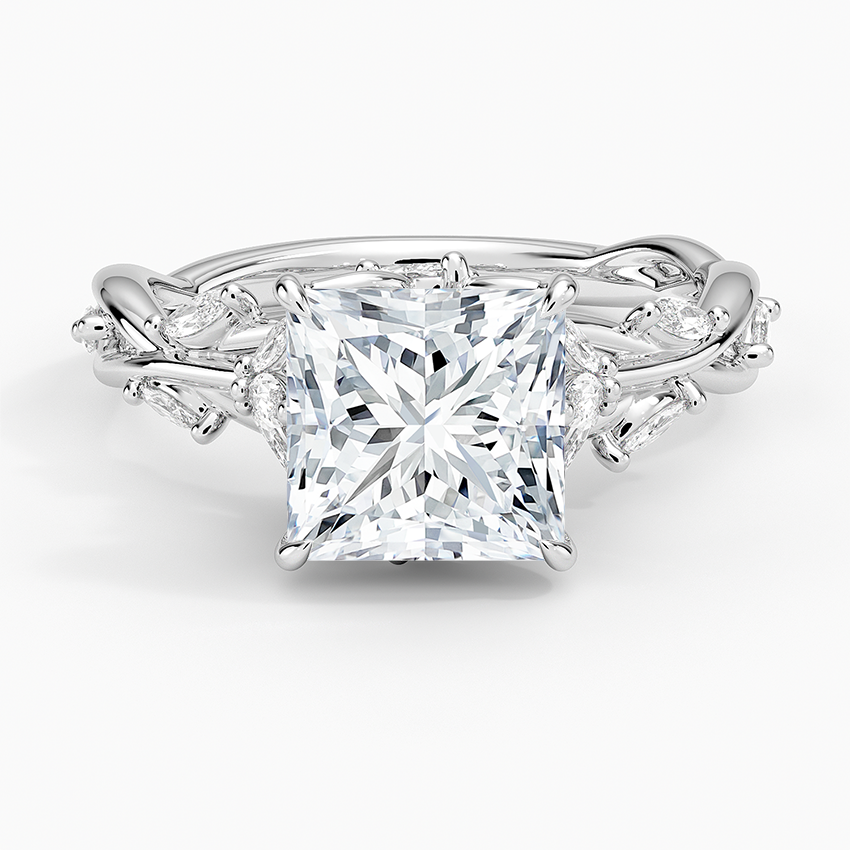 Yarrow Princess lab-grown diamond ring, top, 2 ct