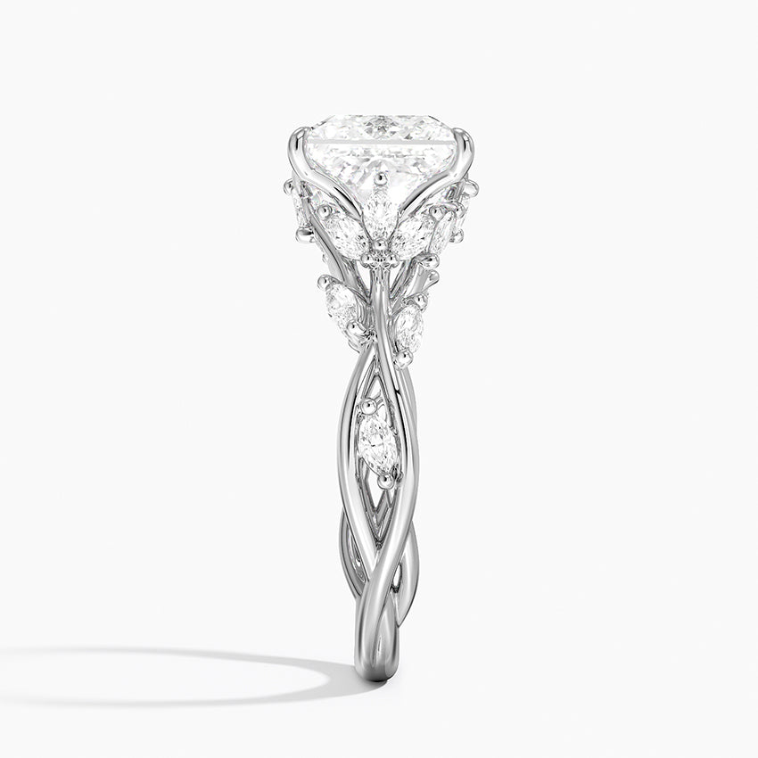 Yarrow Princess lab-grown diamond ring, side2, 2 ct
