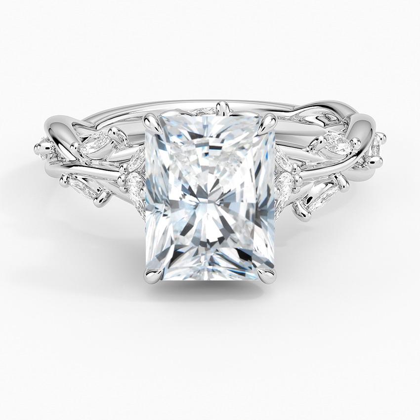 Amaryllis Radiant lab-grown diamond ring, top, 2 ct