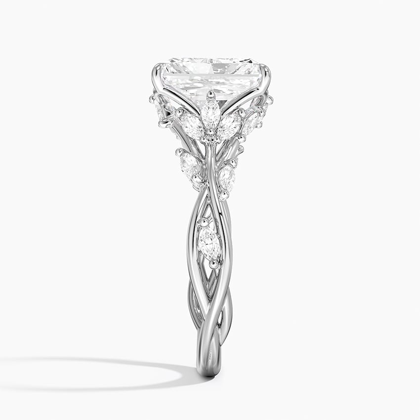 Amaryllis Radiant lab-grown diamond ring, side2, 2 ct