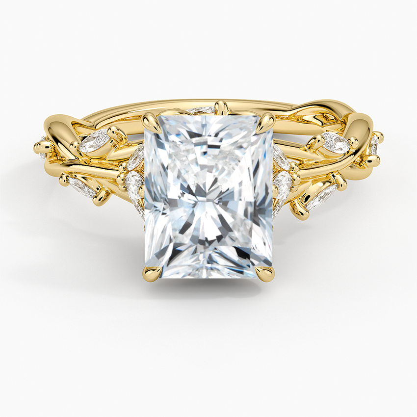Amaryllis Radiant lab-grown diamond ring, top, 2 ct