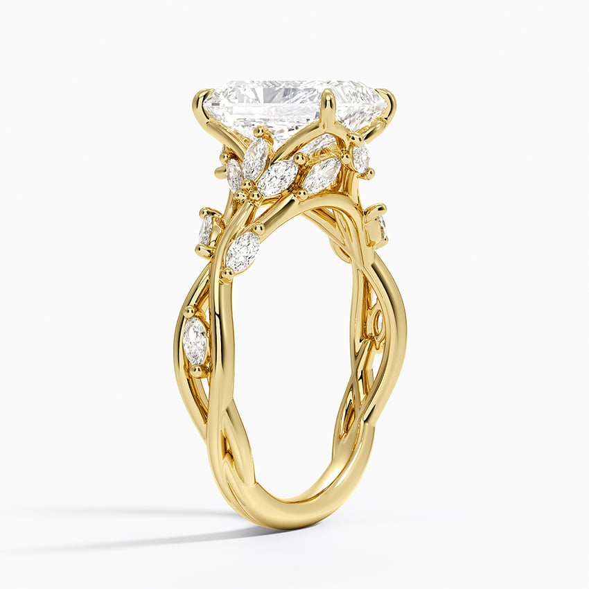 Amaryllis Radiant lab-grown diamond ring, side1, 2 ct