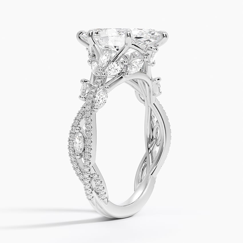 Violet Marquise lab-grown diamond ring, side1, 2 ct