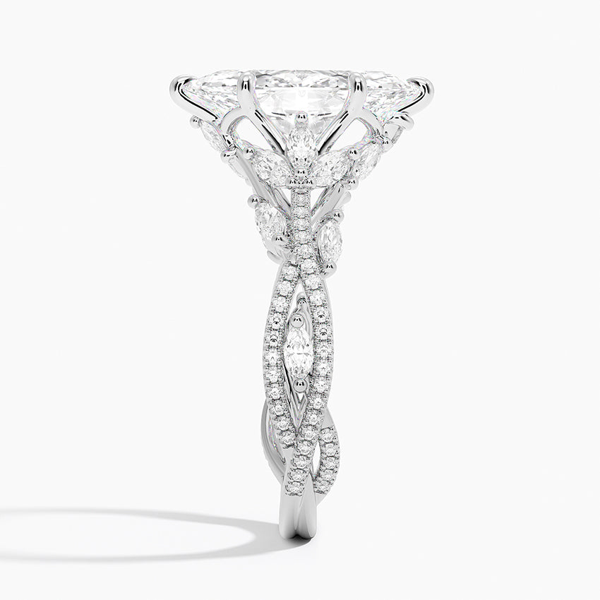 Violet Marquise lab-grown diamond ring, side2, 2 ct
