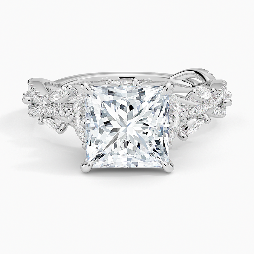 Antigua Princess lab-grown diamond ring, top, 2 ct