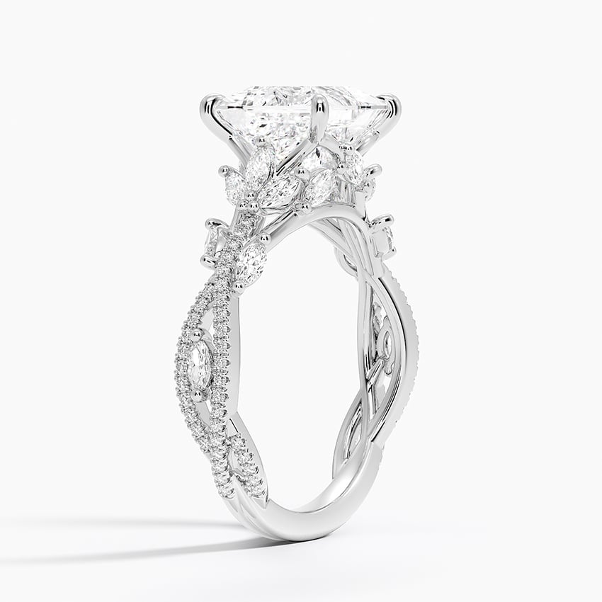Antigua Princess lab-grown diamond ring, side1, 2 ct