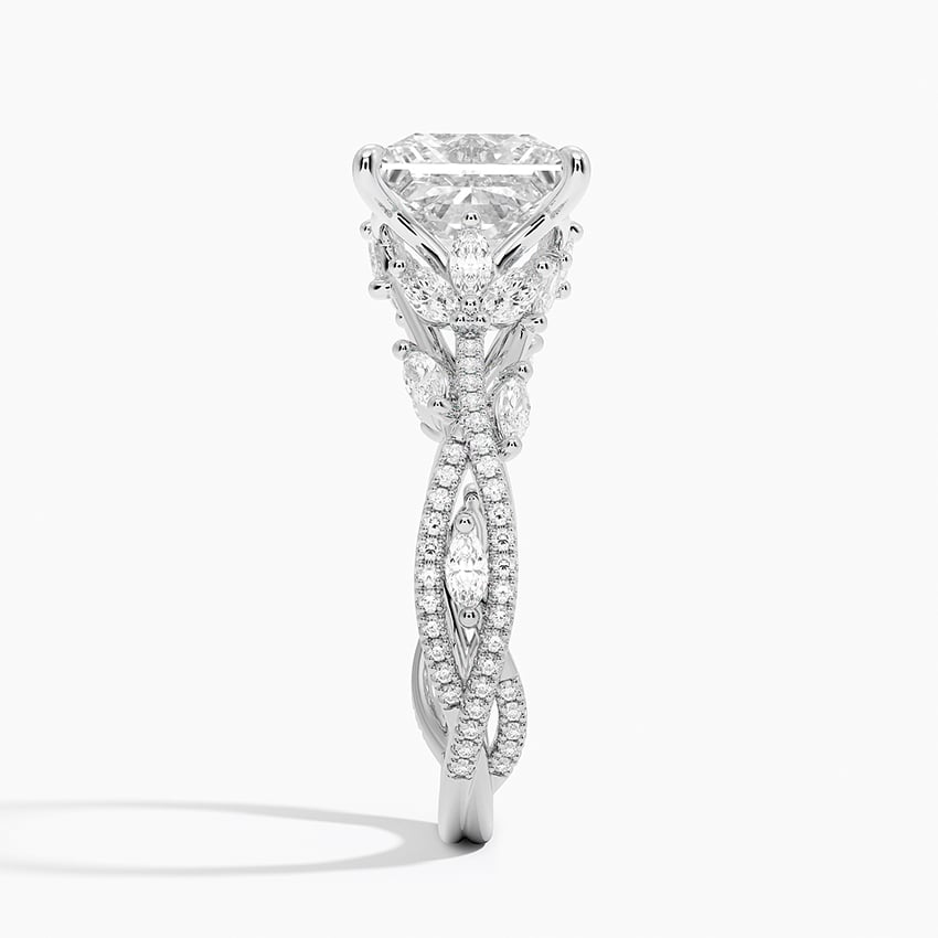 Antigua Princess lab-grown diamond ring, side2, 2 ct