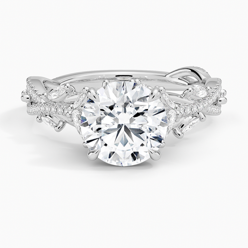 Petunia Round lab-grown diamond ring, top, 2 ct