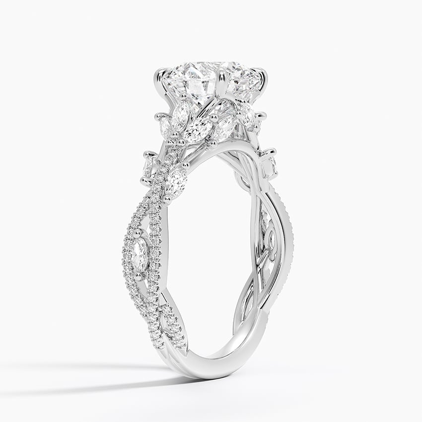 Petunia Round lab-grown diamond ring, side1, 2 ct