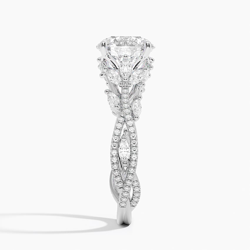 Petunia Round lab-grown diamond ring, side2, 2 ct
