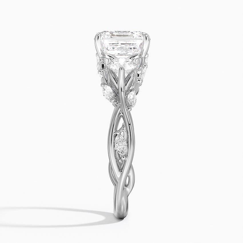 Snowdrop Asscher lab-grown diamond ring, side2, 2 ct