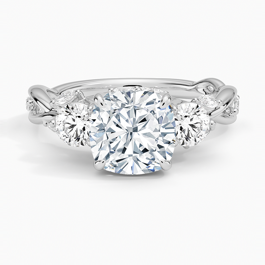 Holland Cushion lab-grown diamond ring, top, 2 ct