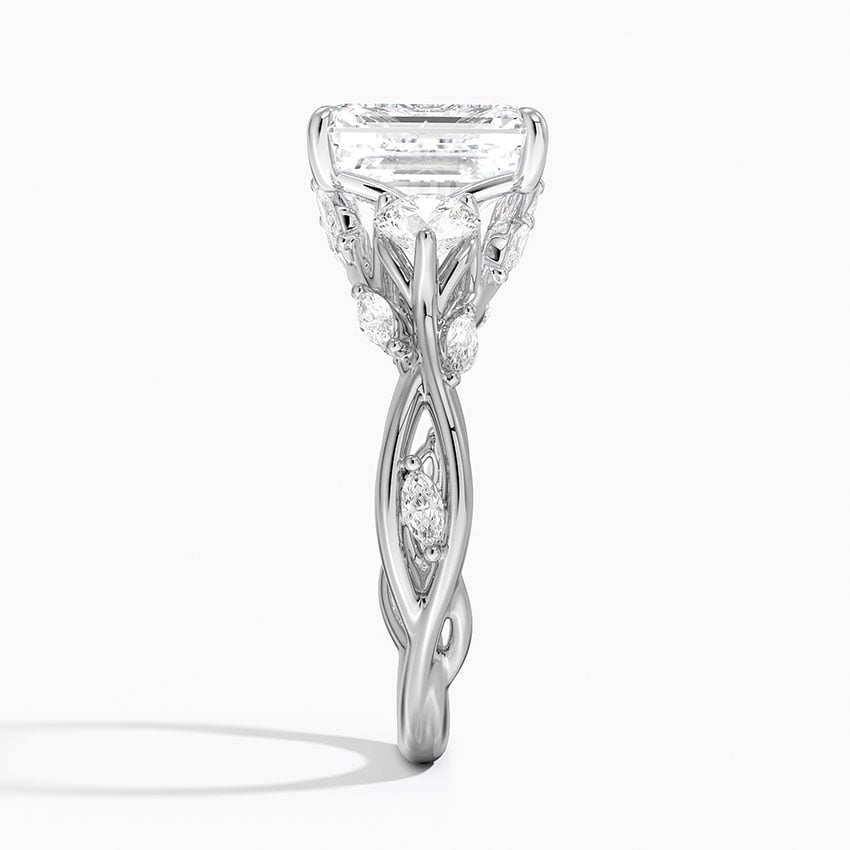 Sweet Pea Emerald lab-grown diamond ring, side2, 2 ct
