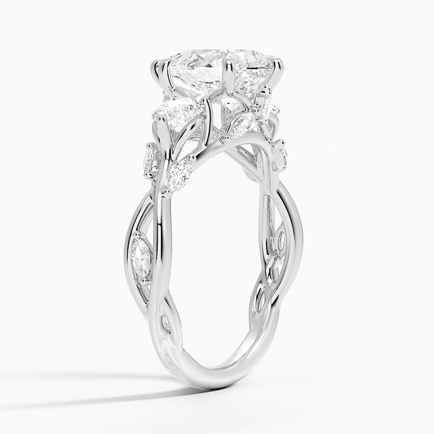Aster Pear lab-grown diamond ring, side1, 2 ct