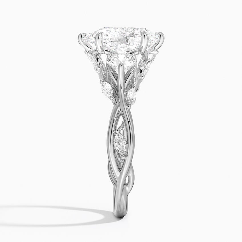 Aster Pear lab-grown diamond ring, side2, 2 ct