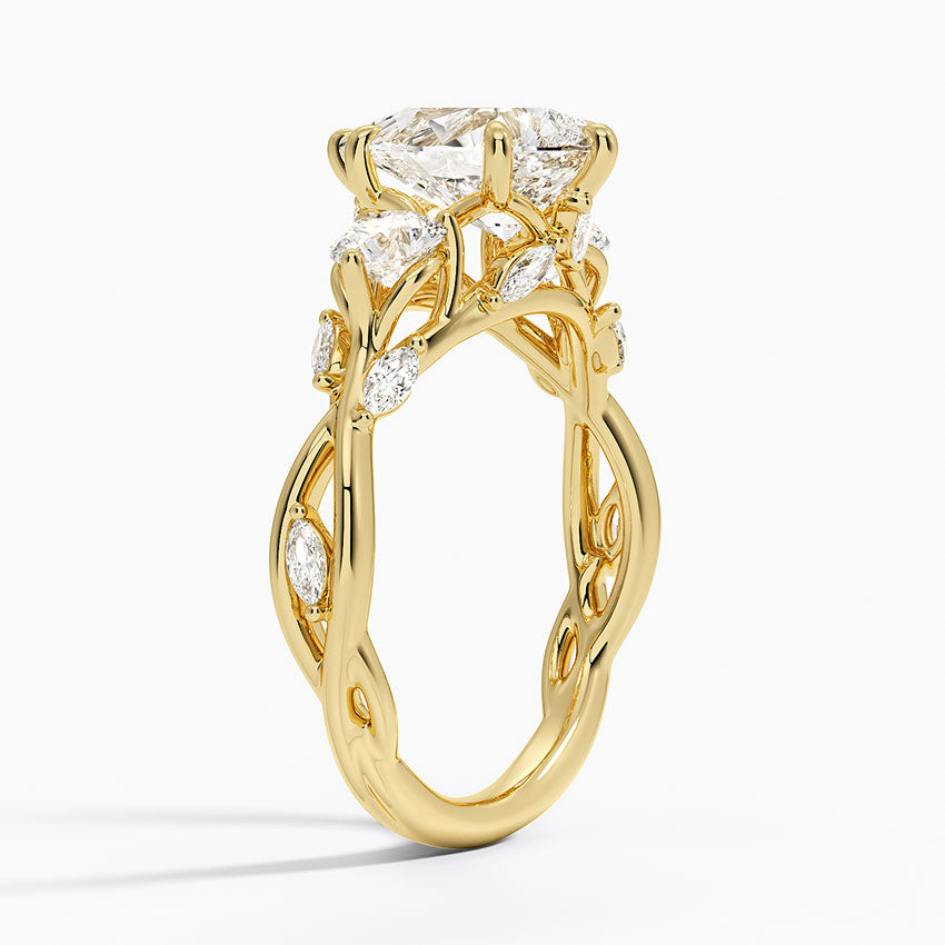 Aster Pear lab-grown diamond ring, side1, 2 ct
