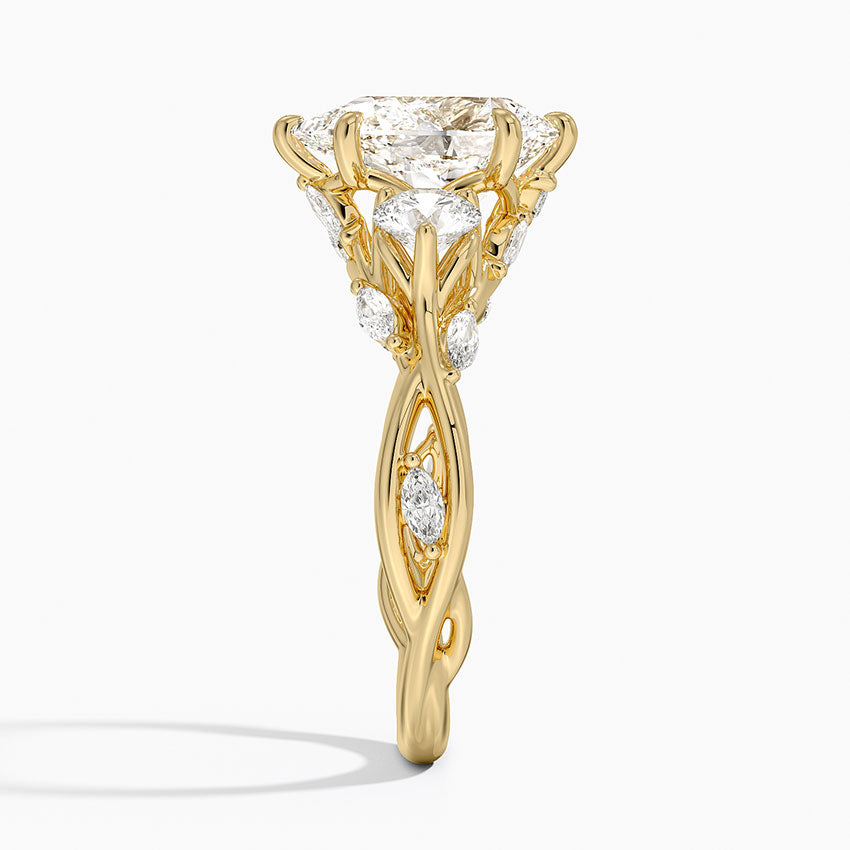 Aster Pear lab-grown diamond ring, side2, 2 ct