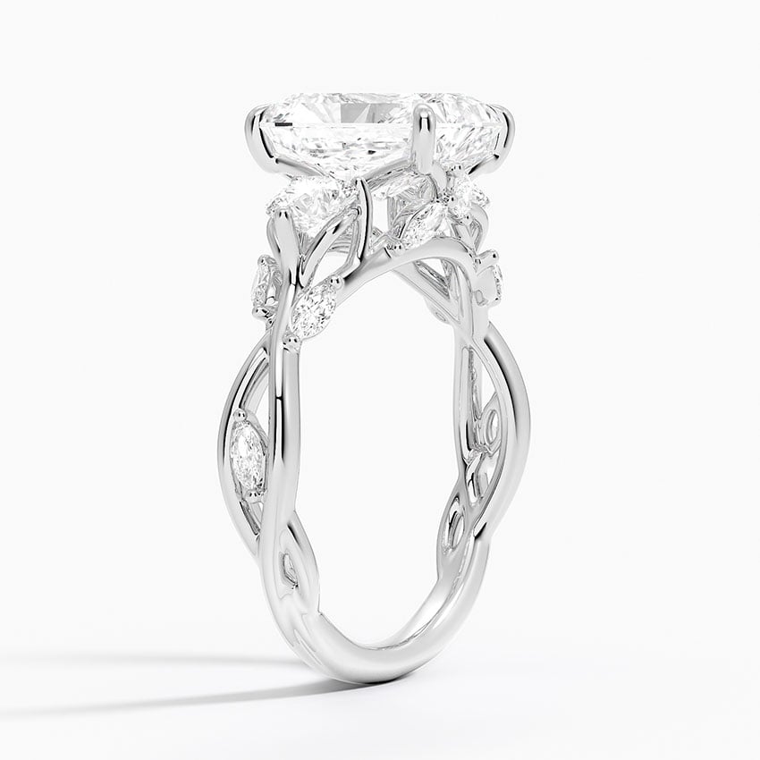Trillium Radiant lab-grown diamond ring, side1, 2 ct