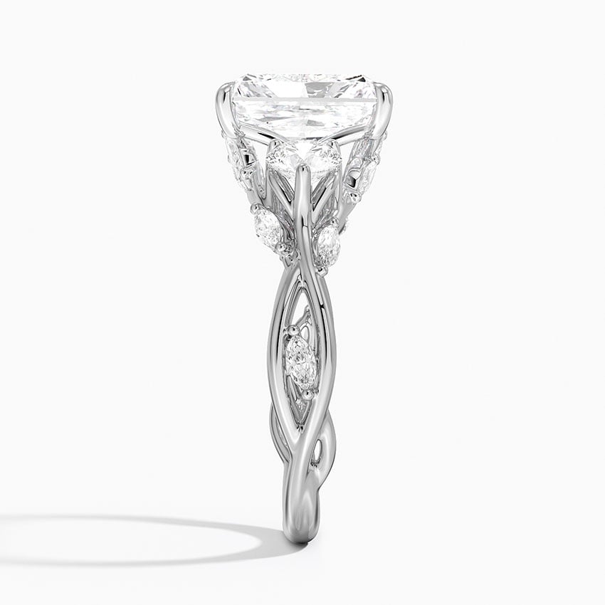 Trillium Radiant lab-grown diamond ring, side2, 2 ct