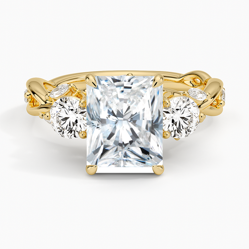 Trillium Radiant lab-grown diamond ring, top, 2 ct