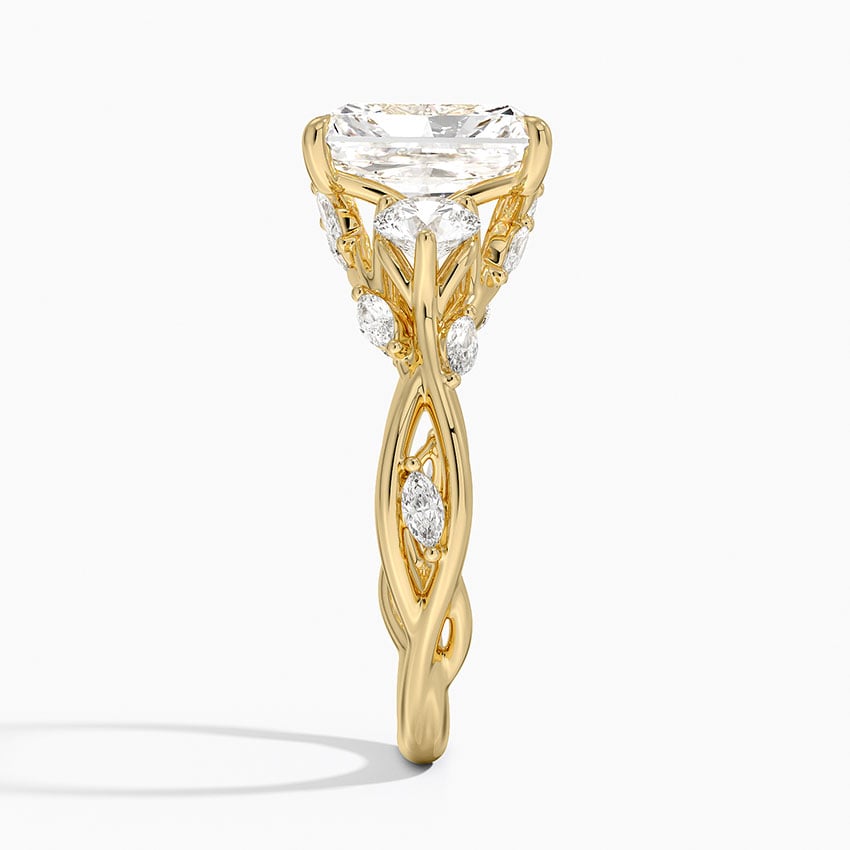 Trillium Radiant lab-grown diamond ring, side2, 2 ct