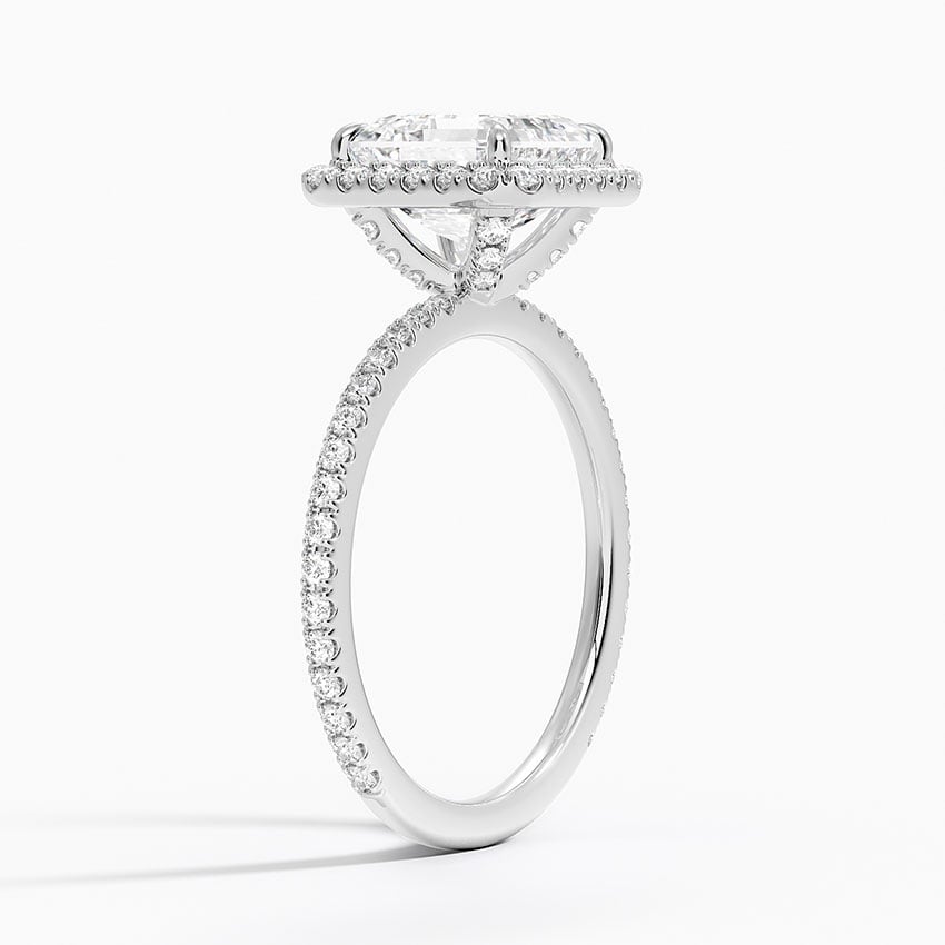 Grenada Asscher lab-grown diamond ring, side1, 2 ct