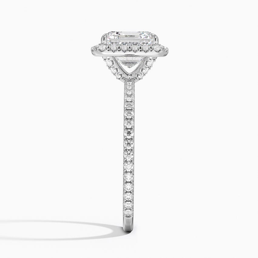 Grenada Asscher lab-grown diamond ring, side2, 2 ct