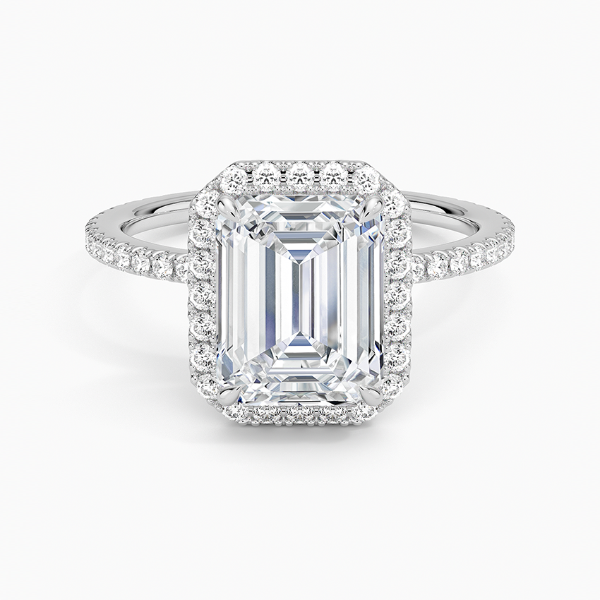Stella Emerald lab-grown diamond ring, top, 2 ct