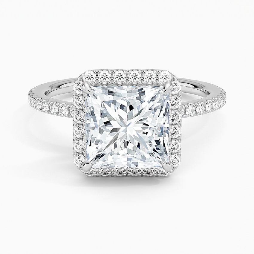 Yvonne Princess lab-grown diamond ring, top, 2 ct