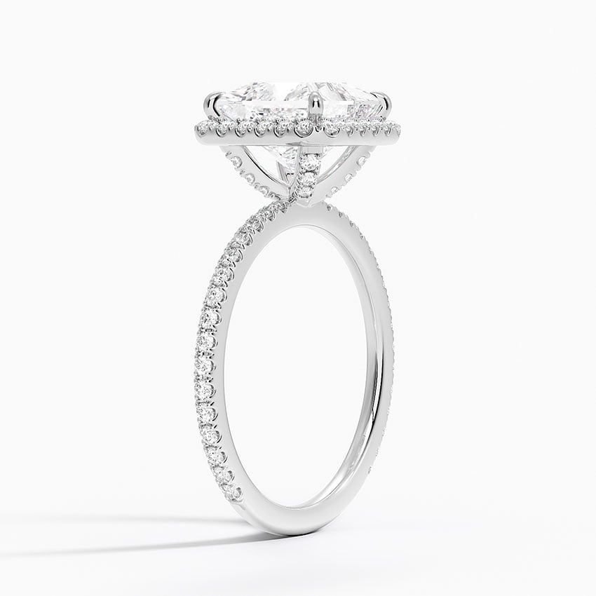 Yvonne Princess lab-grown diamond ring, side1, 2 ct