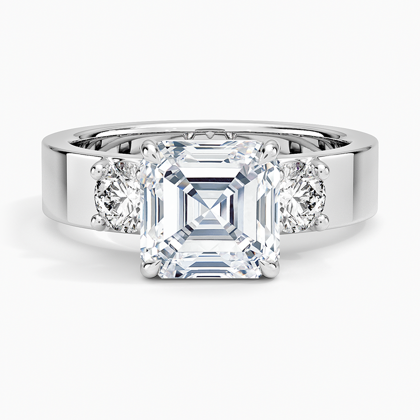 Kona Asscher lab-grown diamond ring, top, 2 ct
