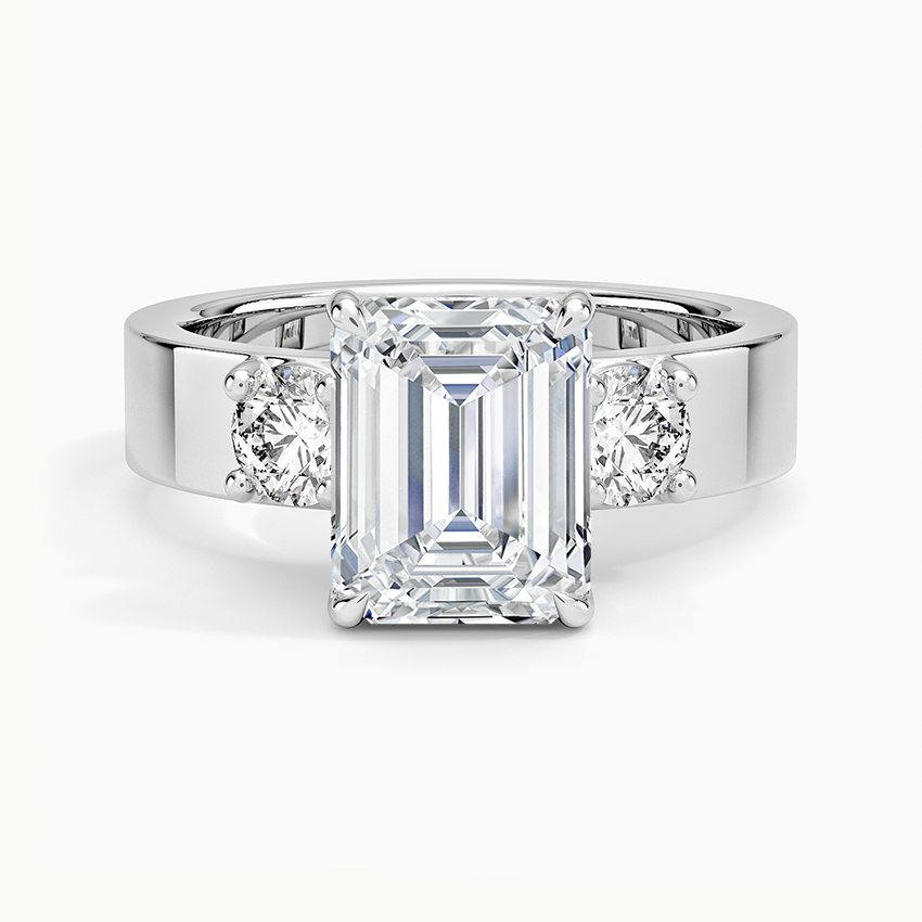 Colette Emerald lab-grown diamond ring, top, 2 ct