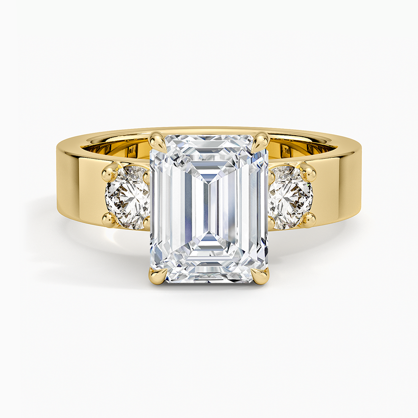 Colette Emerald lab-grown diamond ring, top, 2 ct