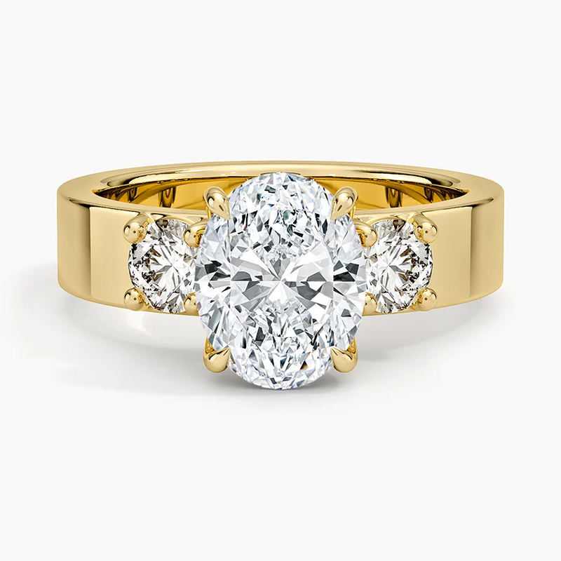 Esme Oval lab-grown diamond ring, top view, 2 carat