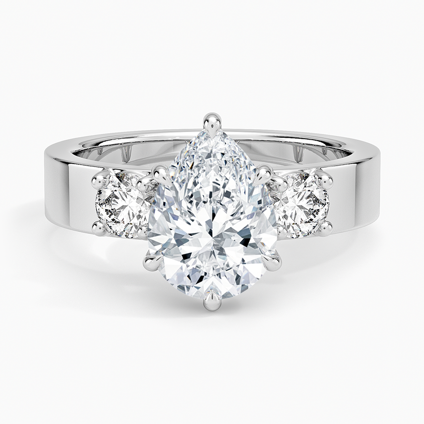Fiona Pear lab-grown diamond ring, top, 2 ct