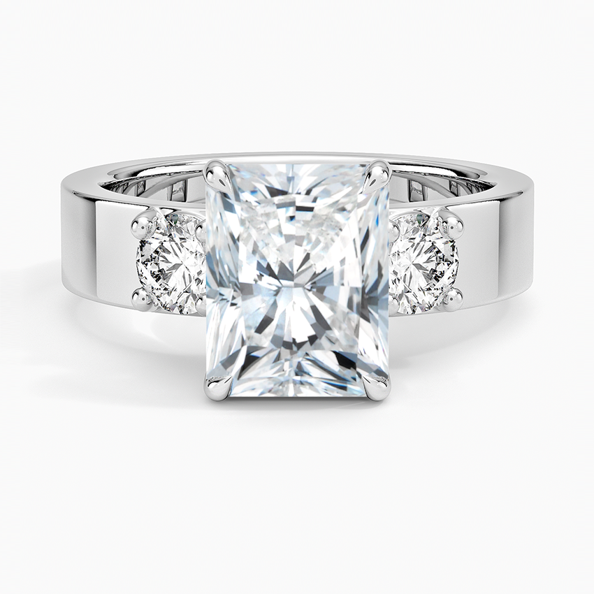 Gwen Radiant lab-grown diamond ring, top, 2 ct
