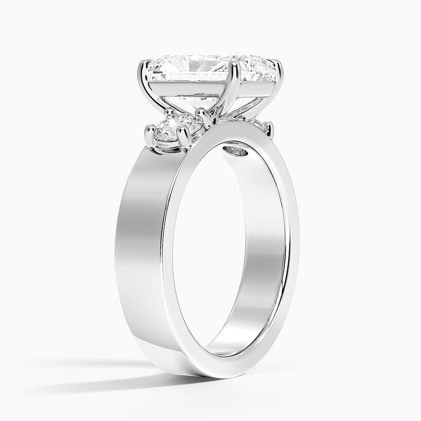 Gwen Radiant lab-grown diamond ring, side1, 2 ct