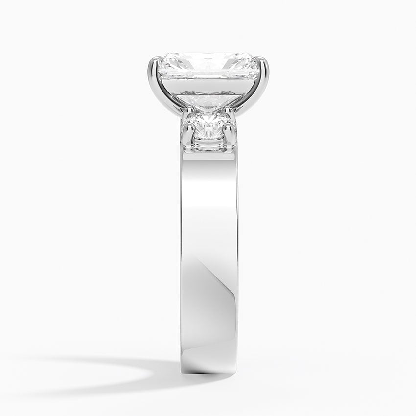 Gwen Radiant lab-grown diamond ring, side2, 2 ct