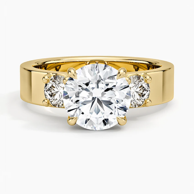 Heidi Round lab-grown diamond ring, top view, 2 carat