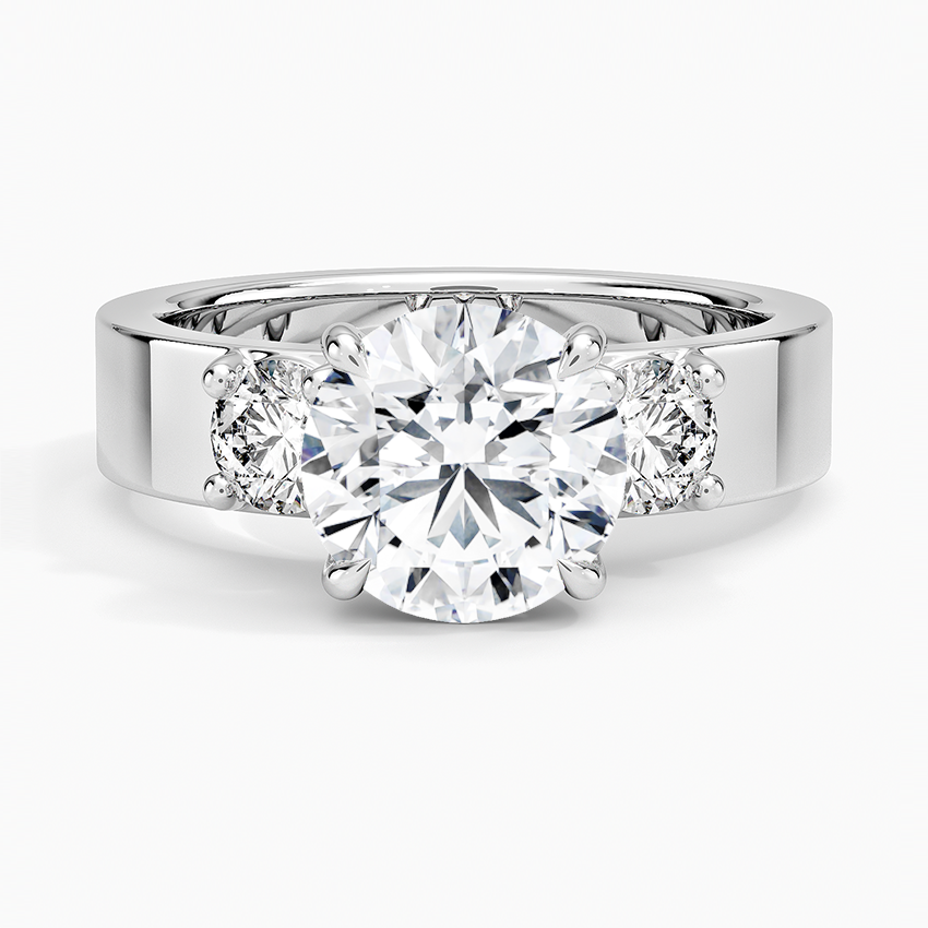 Heidi Round lab-grown diamond ring, top, 2 ct