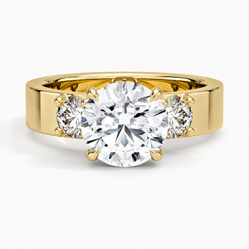 Heidi Round lab-grown diamond ring, top, 2 ct