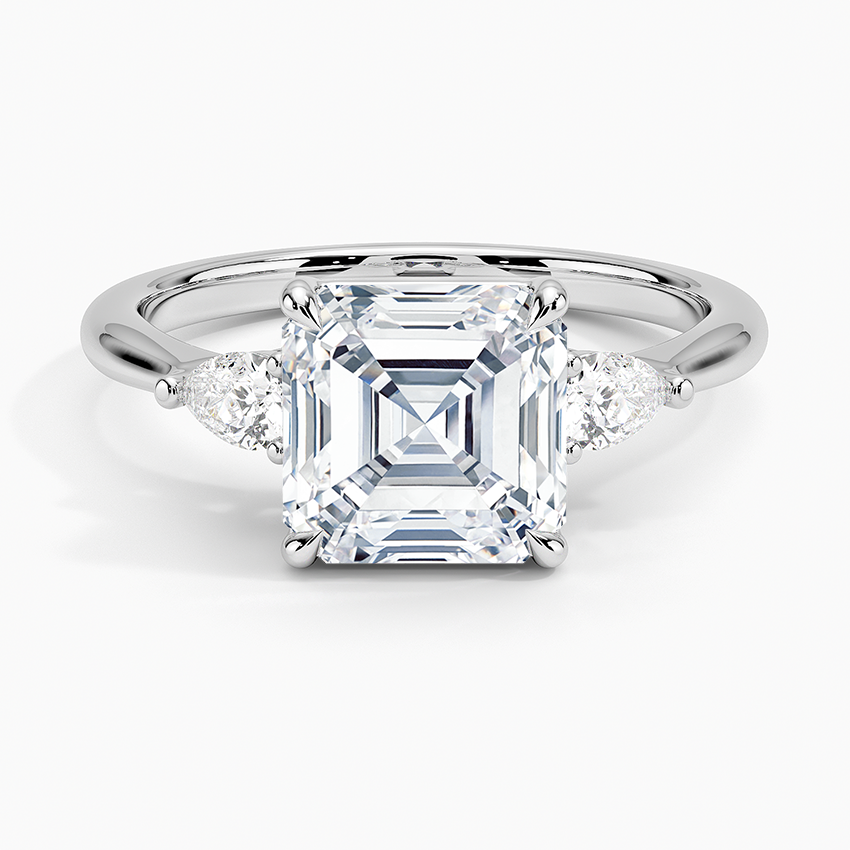 White Sands Asscher lab-grown diamond ring, top, 2 ct