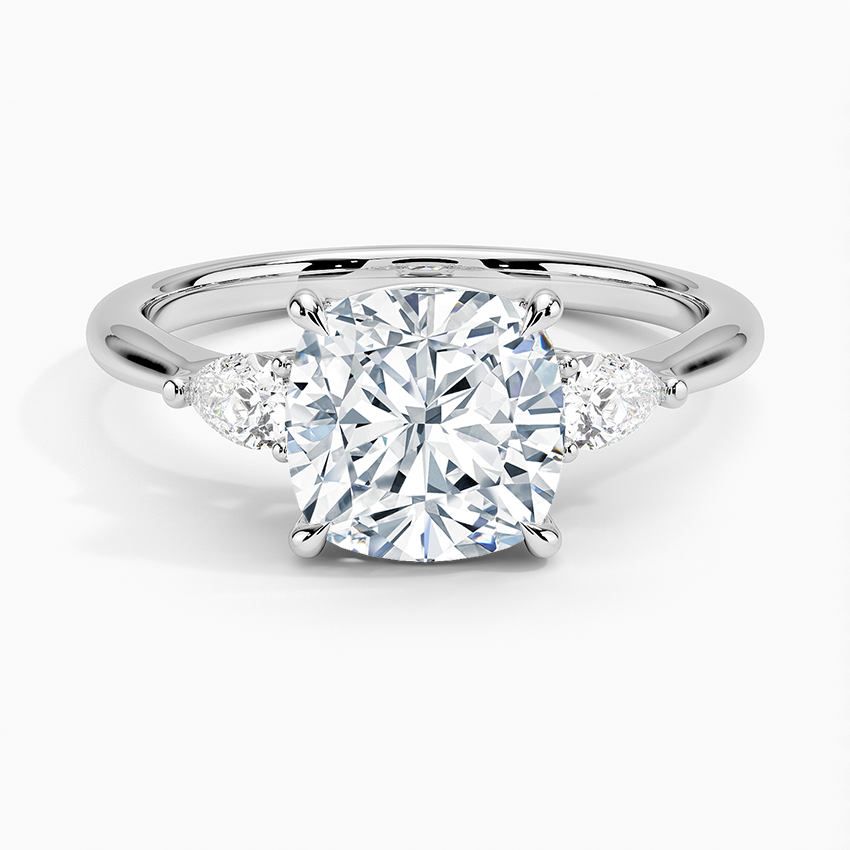 Ilana Cushion lab-grown diamond ring, top, 2 ct