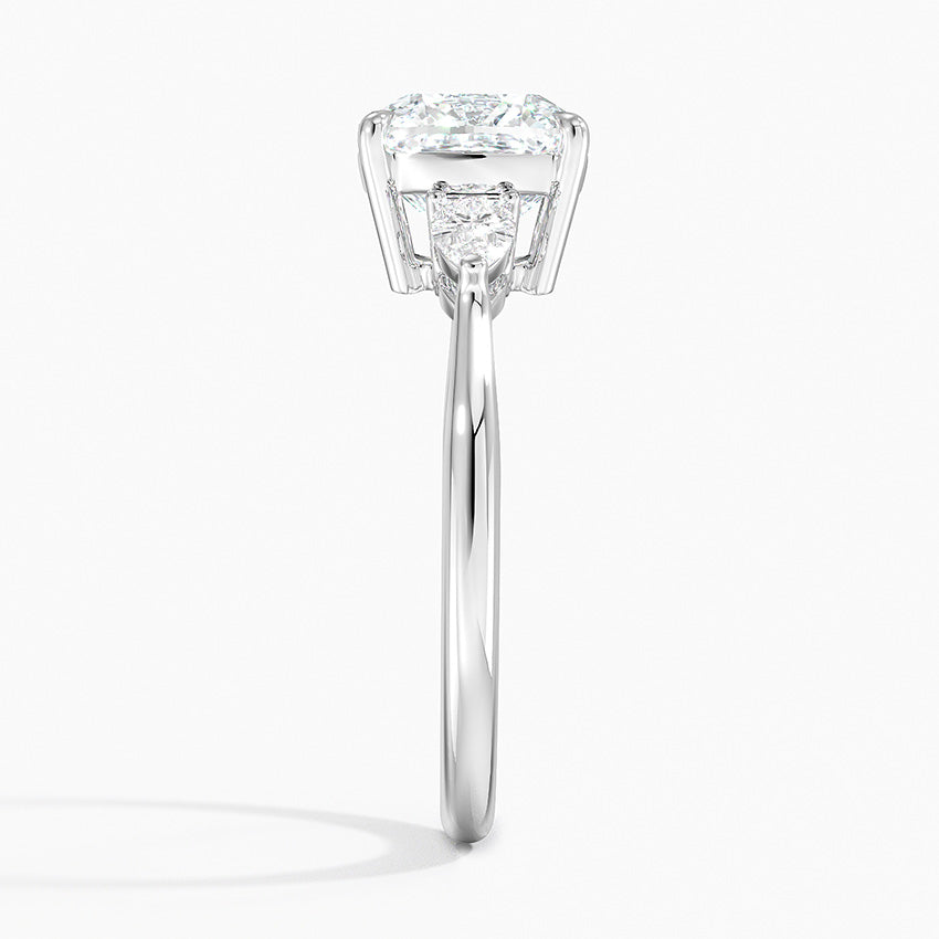 Ilana Cushion lab-grown diamond ring, side2, 2 ct