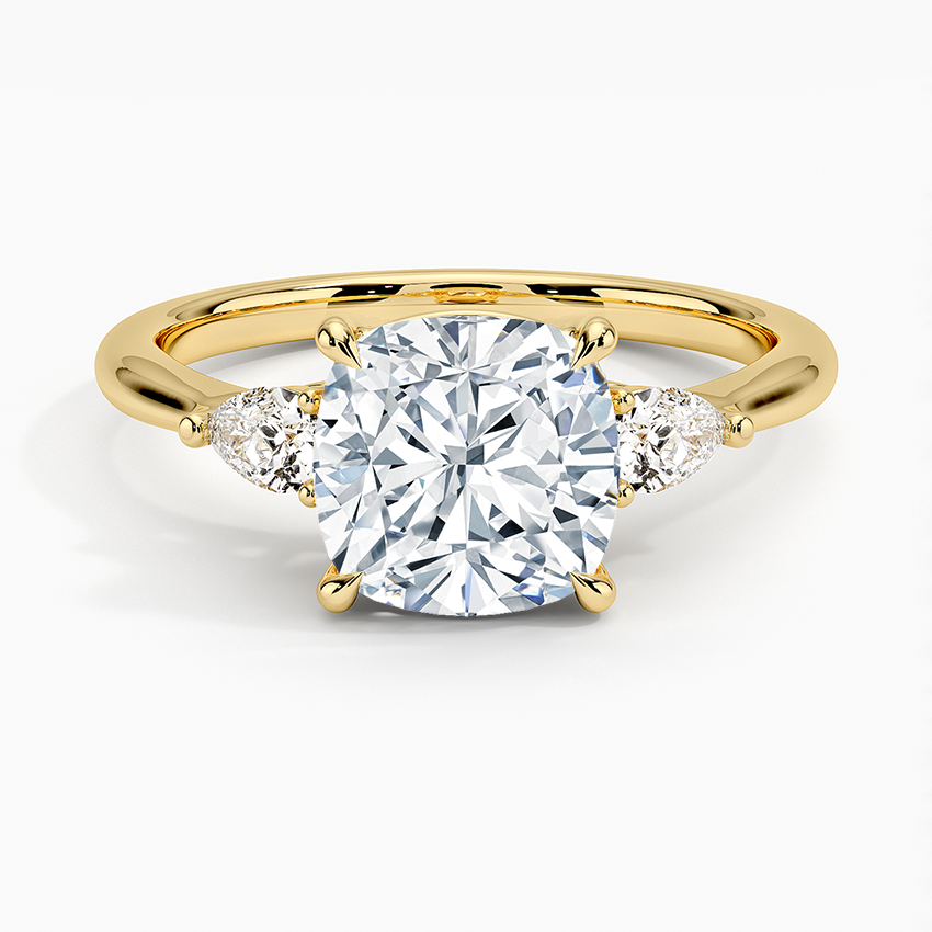 Ilana Cushion lab-grown diamond ring, top, 2 ct