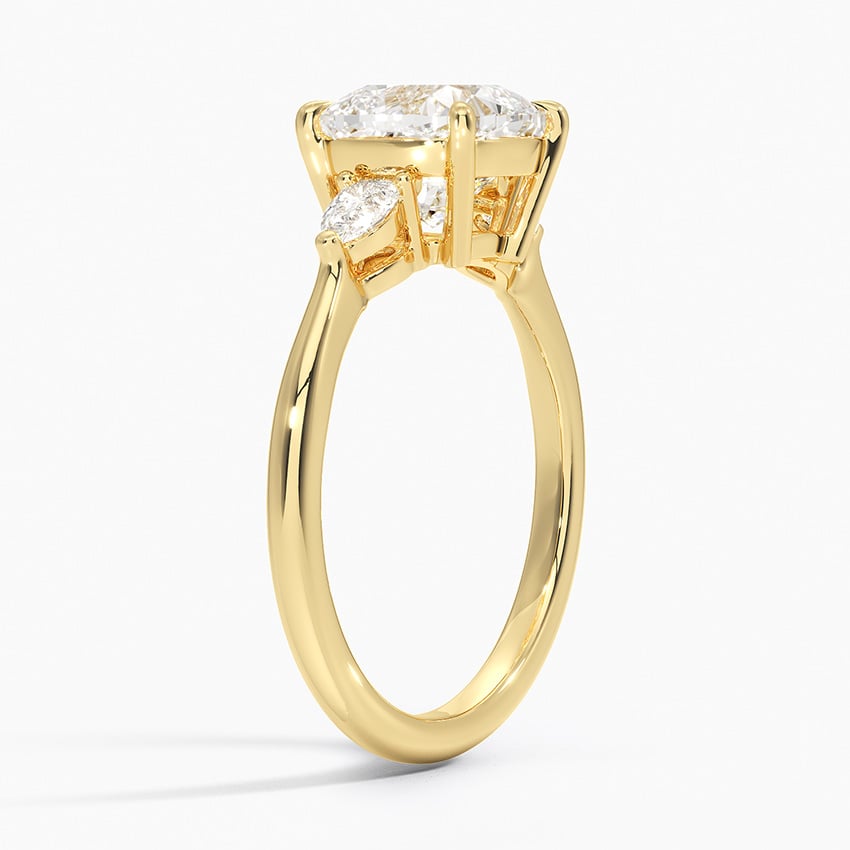 Ilana Cushion lab-grown diamond ring, side1, 2 ct