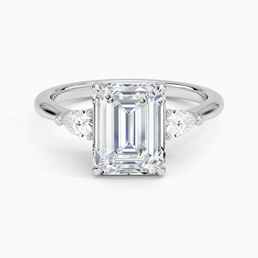 Joy Emerald lab-grown diamond ring, top, 2 ct
