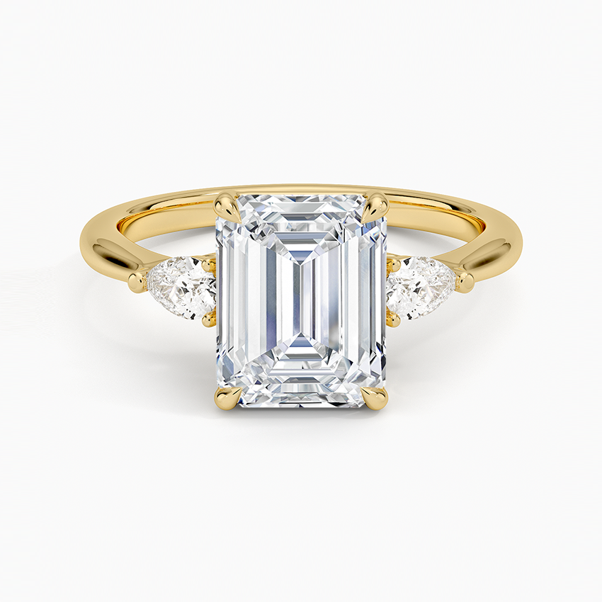 Joy Emerald lab-grown diamond ring, top, 2 ct