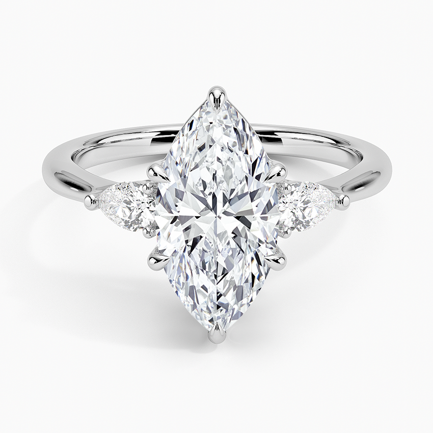 Kelsey Marquise lab-grown diamond ring, top, 2 ct